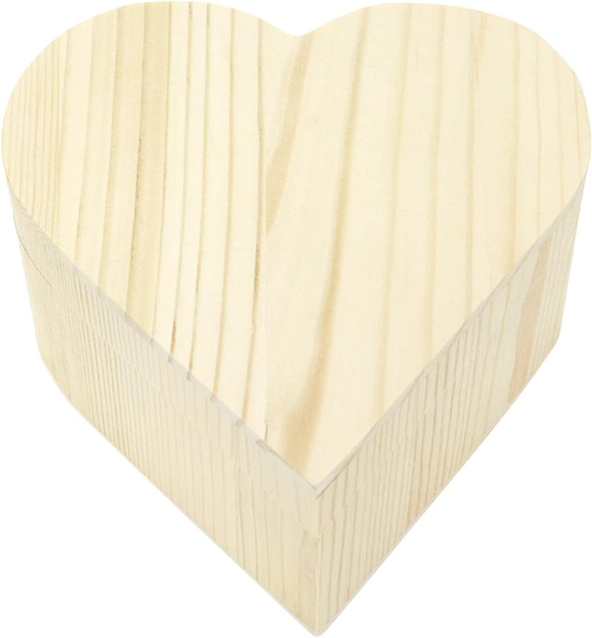 Heart-Shaped Unfinished Wooden Box Natural Pine Wood DIY Craft Wooden Boxes with Lid for Storage Crafts